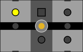 Bahnübergangsfeld mit leuchtendem Dauereinschaltmelder