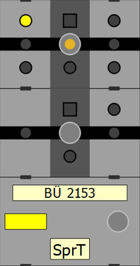 Offene Anrufschranke mit Sprechverbindung (Melder blinkt)