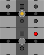 Die Automatik für das untere Gleis ist gesperrt