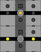 Bahnübergang mit 2 Gleisen, eingeschaltet